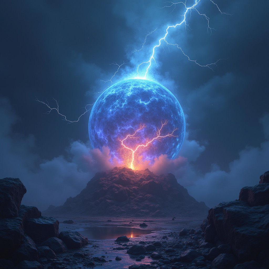 Mystical Crystal Ball with Swirling Storm