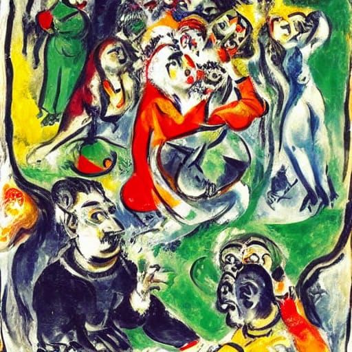 Life's End and Rebirth in Expressive Art Style