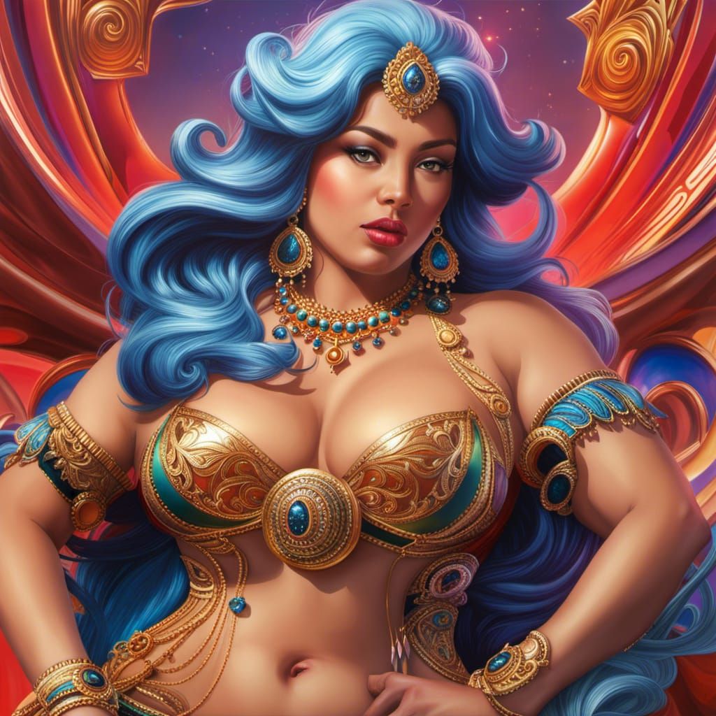 Voluptuous Goddess in Hyperrealistic Rendering