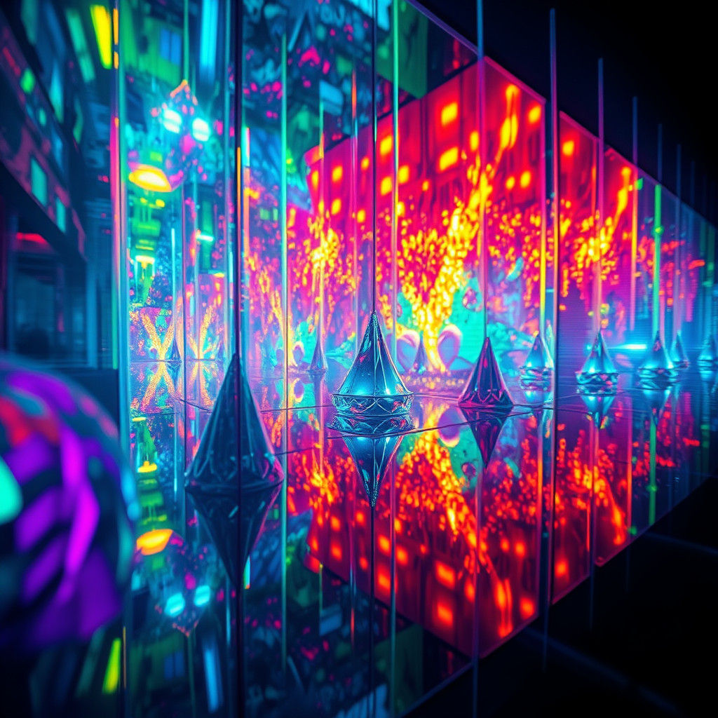 Colorful Prism Reflections in a Hyperrealistic Dreamscape