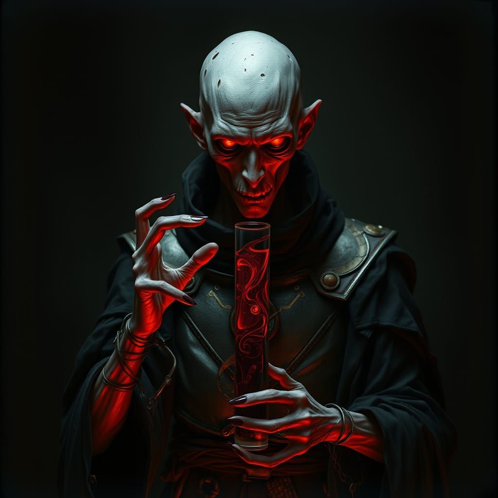 Dark Diesel Punk Warlock Channels Arcane Power