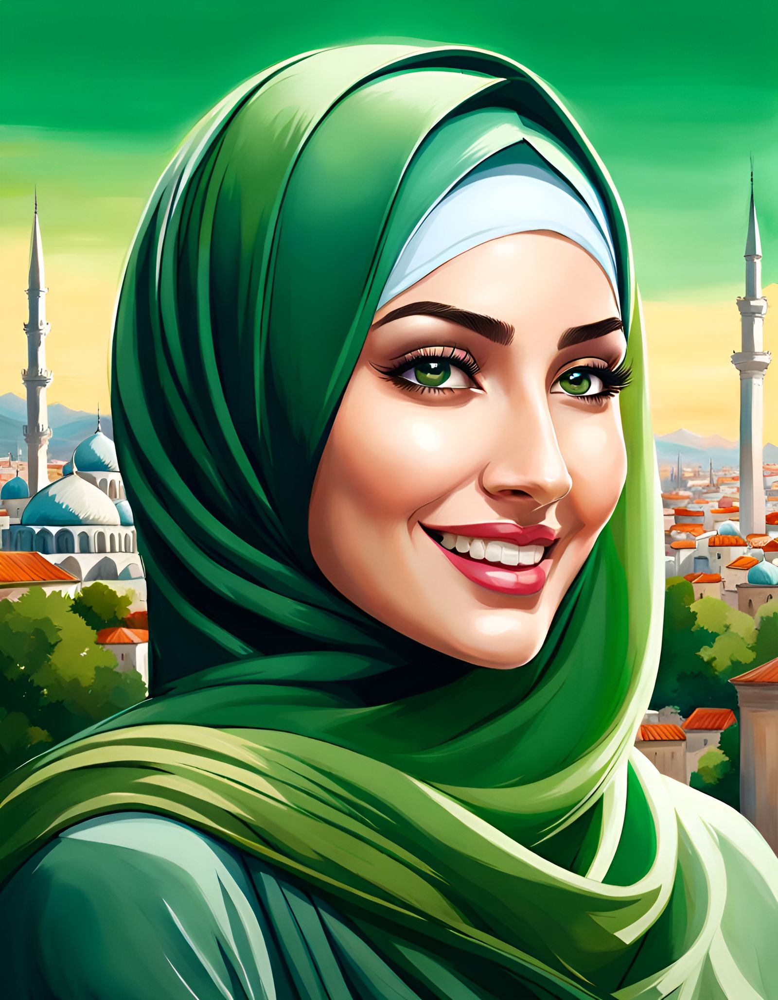 Elegant Portrait of a Woman in Hijab