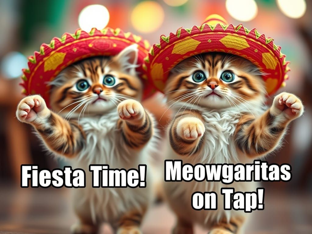 Adorable Cats in Sombreros Dancing Hilariously