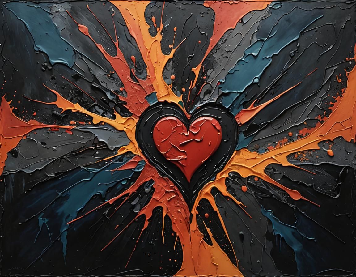 Abstract Art: Heart in Pieces, Whispered Promises