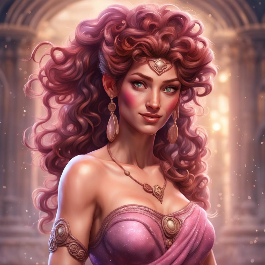 Megara from Hercules Portrait in Watercolor Style