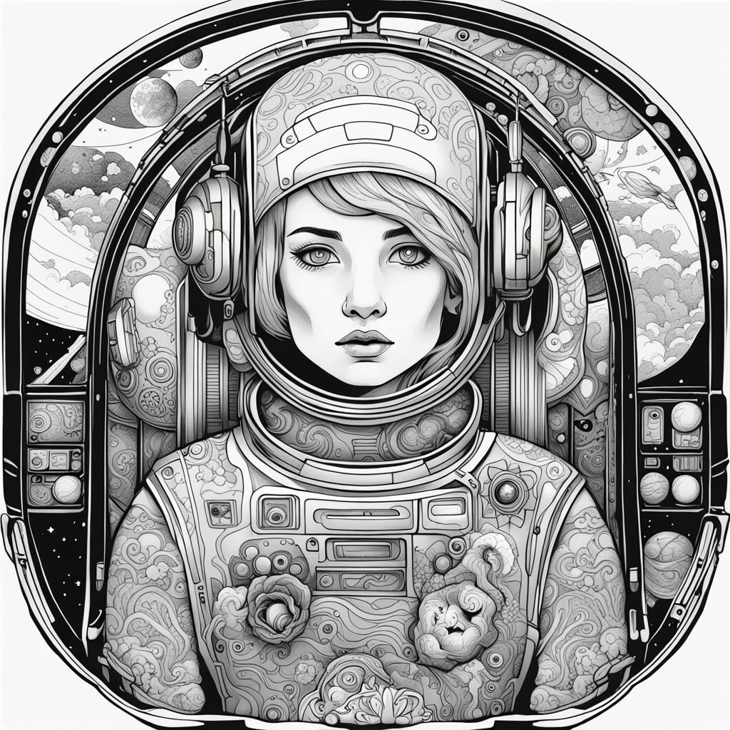 Android Bunny in Space: Vector Art Tattoo Design
