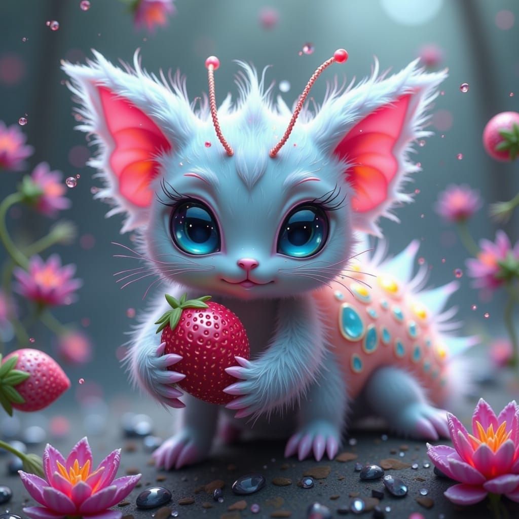 Cute Caterpillar Hybrid in Takashi Murakami Style