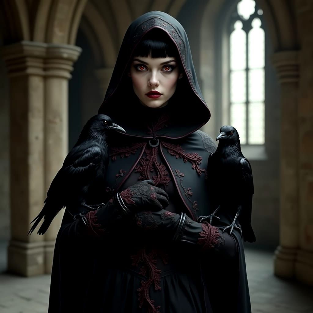 Steampunk Vampire Goddess in Victorian Abbey