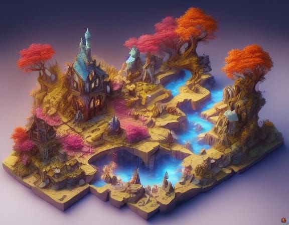 Isometric Dreamscape: The Sandman's Miniature Kingdom