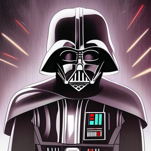 Darth Vader in Comic Book Art Style
