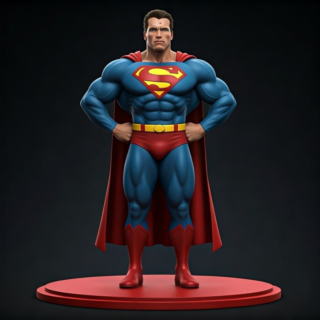 Superman Arnold Schwarzenegger Funko Pop 3D Render