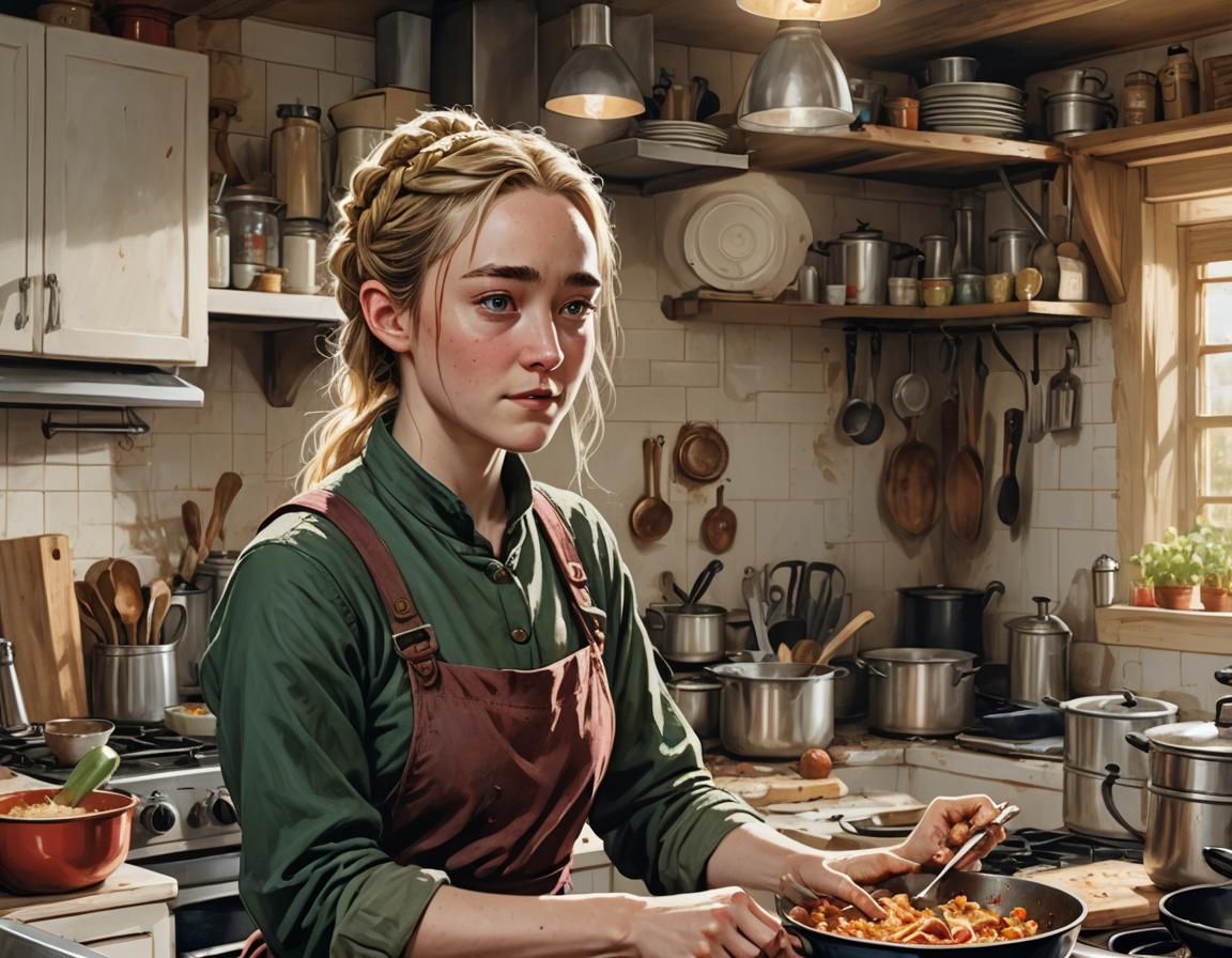 Saoirse Ronan as Elf Cooking in Kitchen