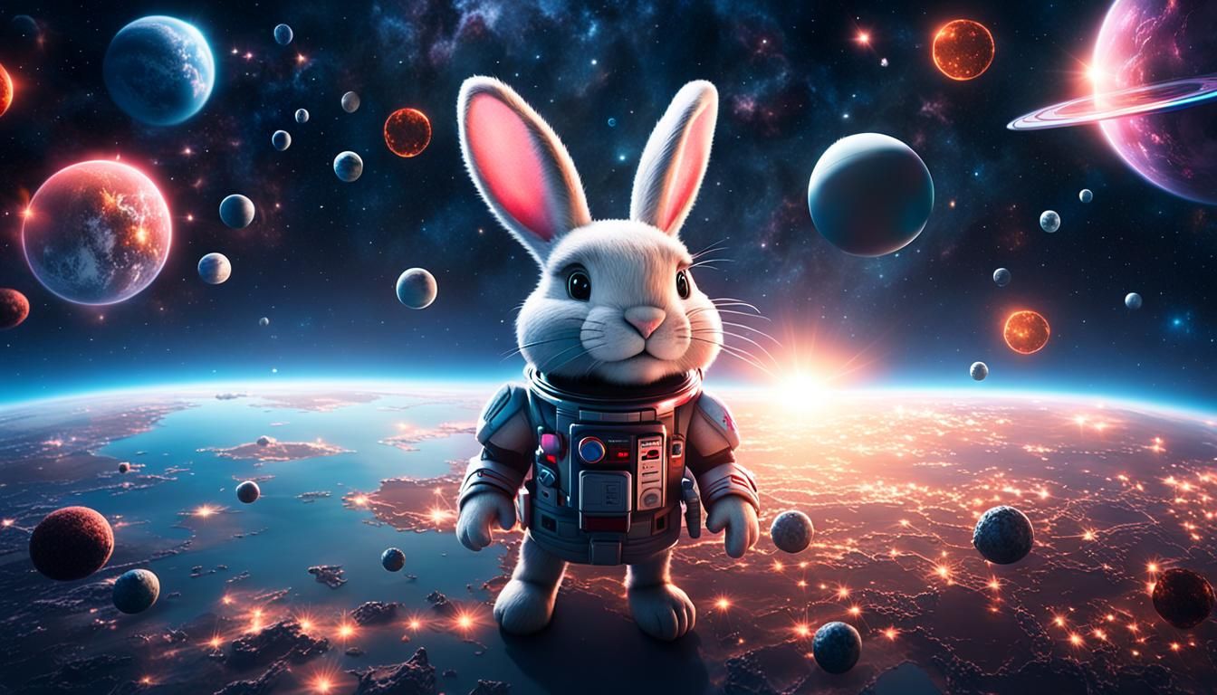 Energizer Bunny in Space: Epic Cinematic Scene