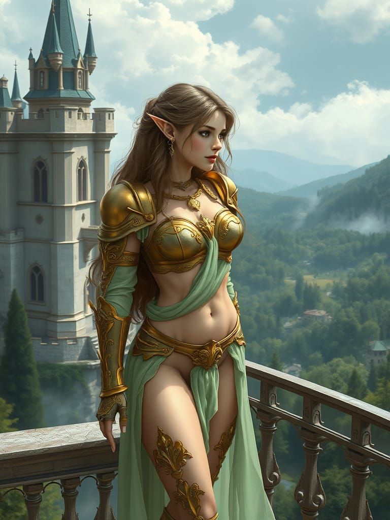 Ethereal Princess in Golden Armor