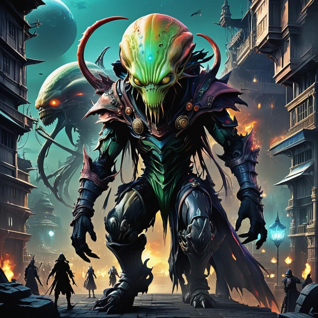 Anthropomorphic Alien Explorer-Pirate in Anime Style