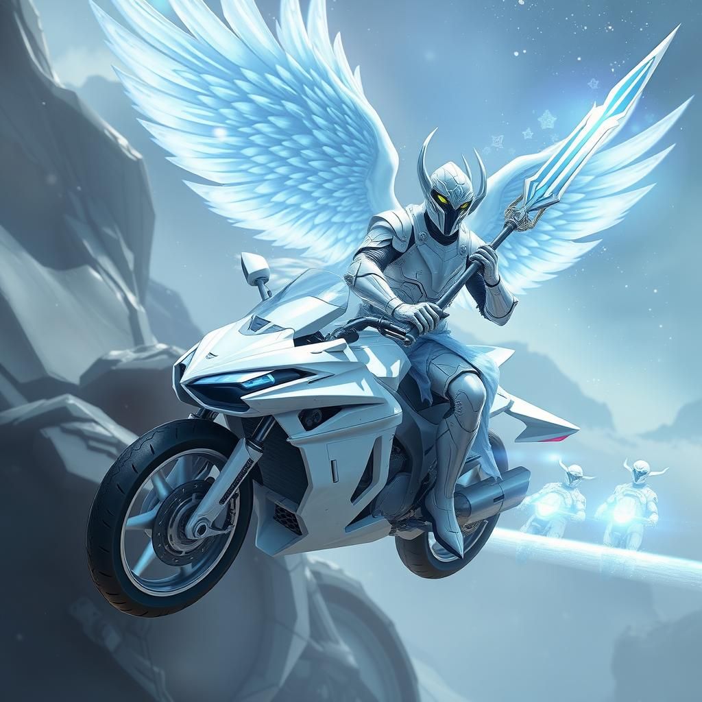 Aeldari Phoenix Lord Drastanta on Flying Bike