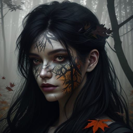 Mystical Forest Goddess in Double Exposure Art