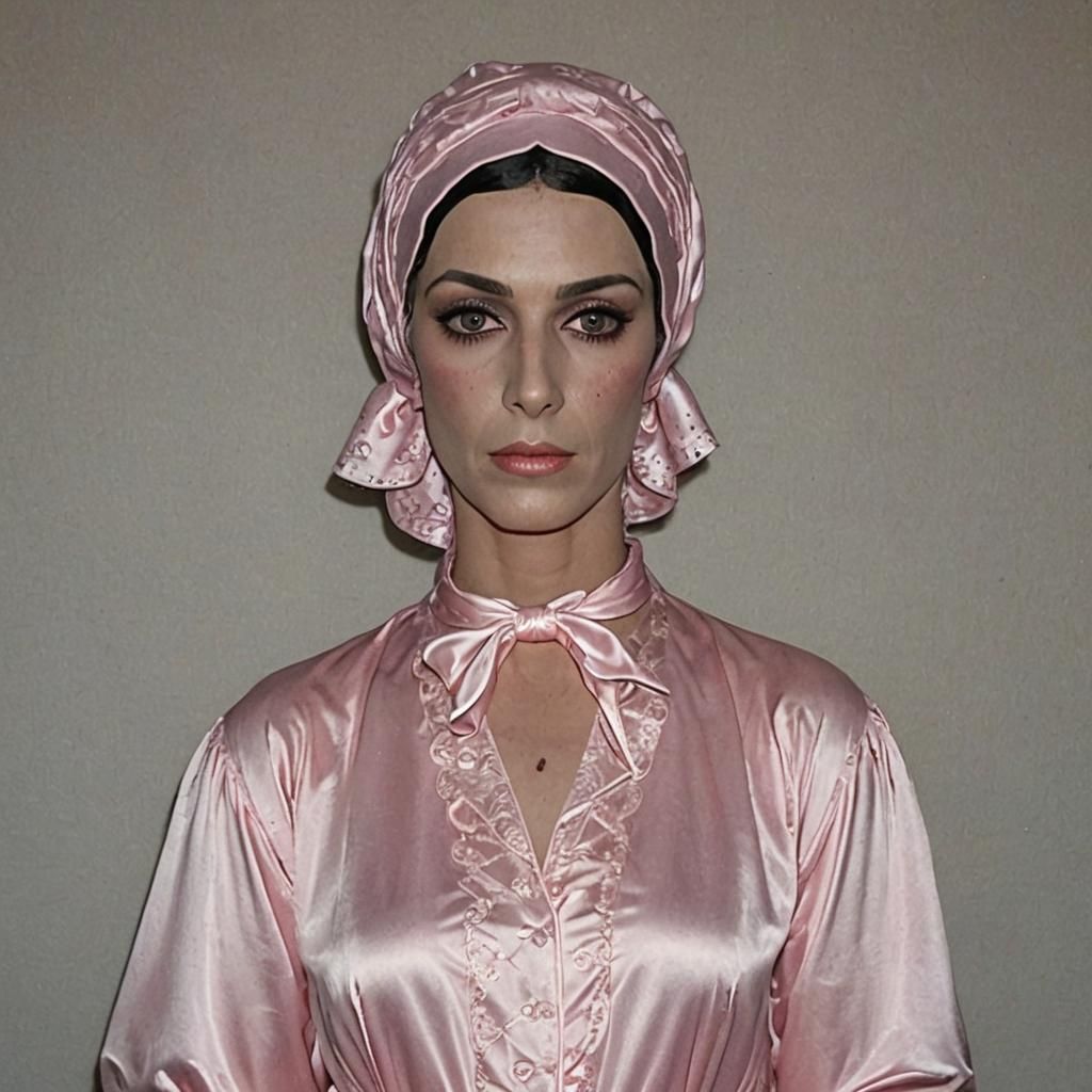 Headscarf and Nightdress in Crossdressing Style