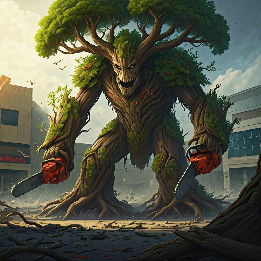 Ents Bring Down a Suburban Shopping Mall in Hyperrealist Fan...