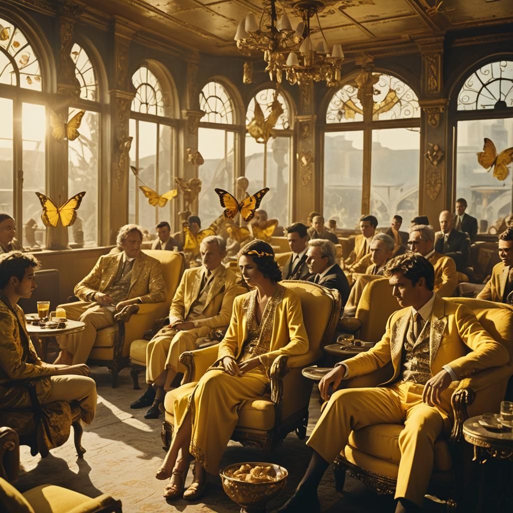 Immortals' Butterfly Party: A Cinematic Film Still