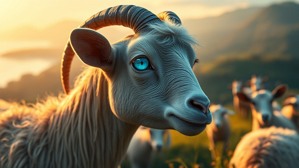 Cyclops Grazing Goats on Mythical Island