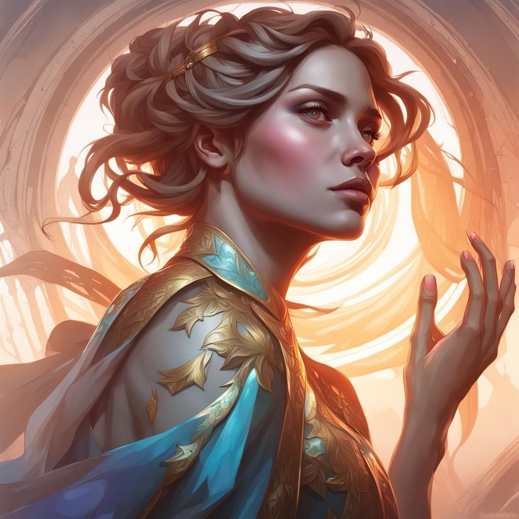 Detailed Portrait with Dynamic Lighting, Trending Art