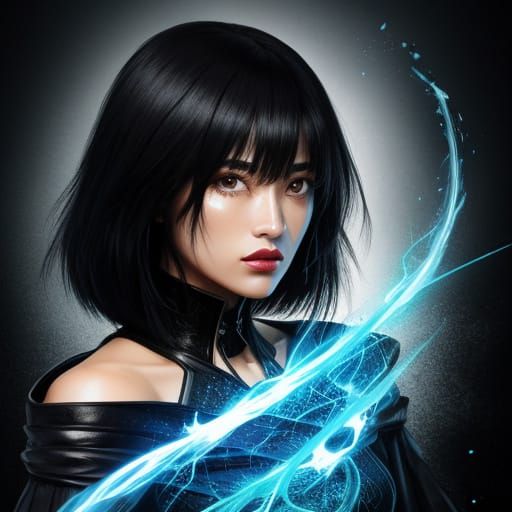 Mystical Woman Weeps with Magical Power