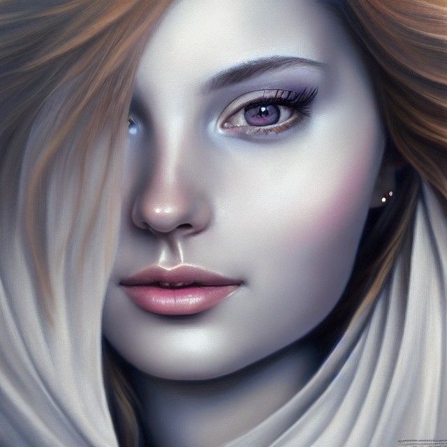 Angelic Woman: Detailed Digital Painting in Hyperrealism