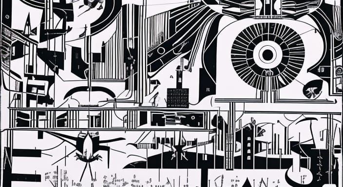Ornate Graphic Score with Experimental Musical Notation