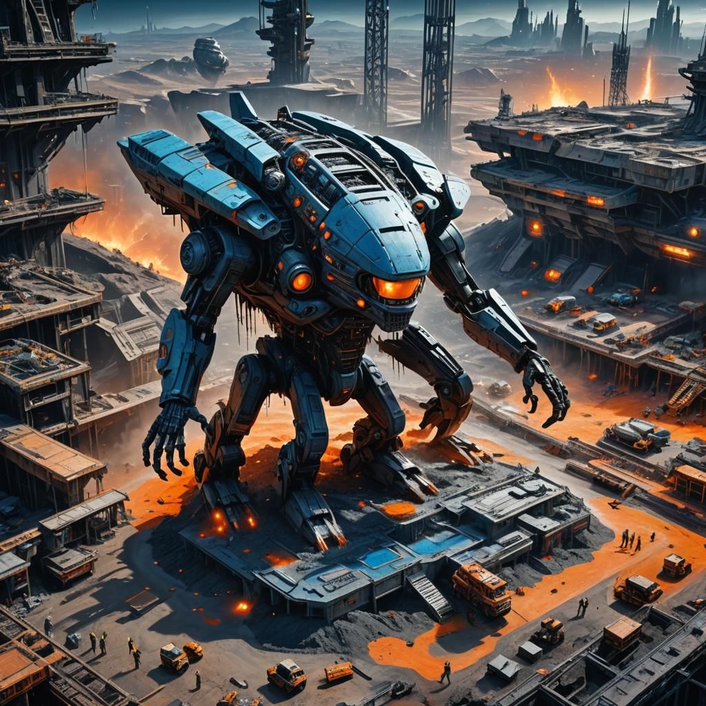 Aliens Construct Spaceship Base on Distant Planet