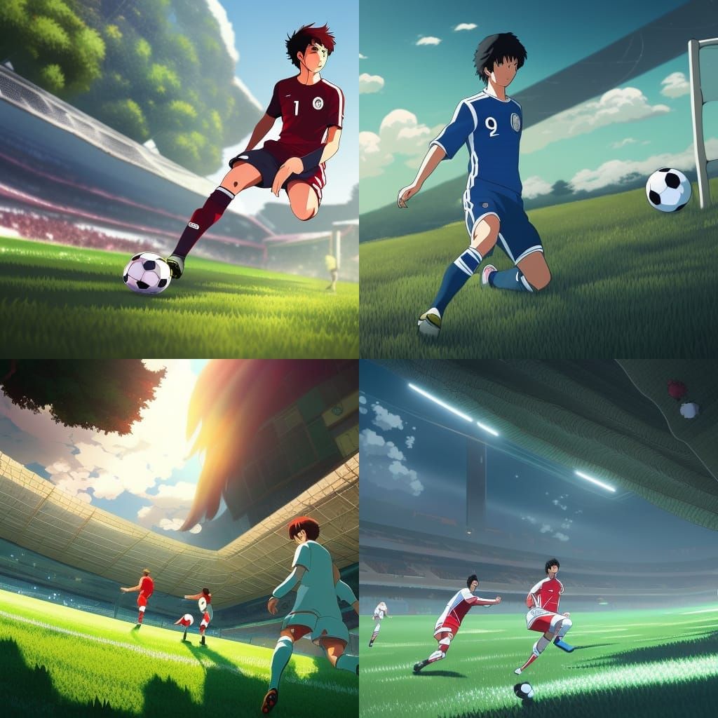 Cristiano Rolando Soccer in Studio Ghibli Style