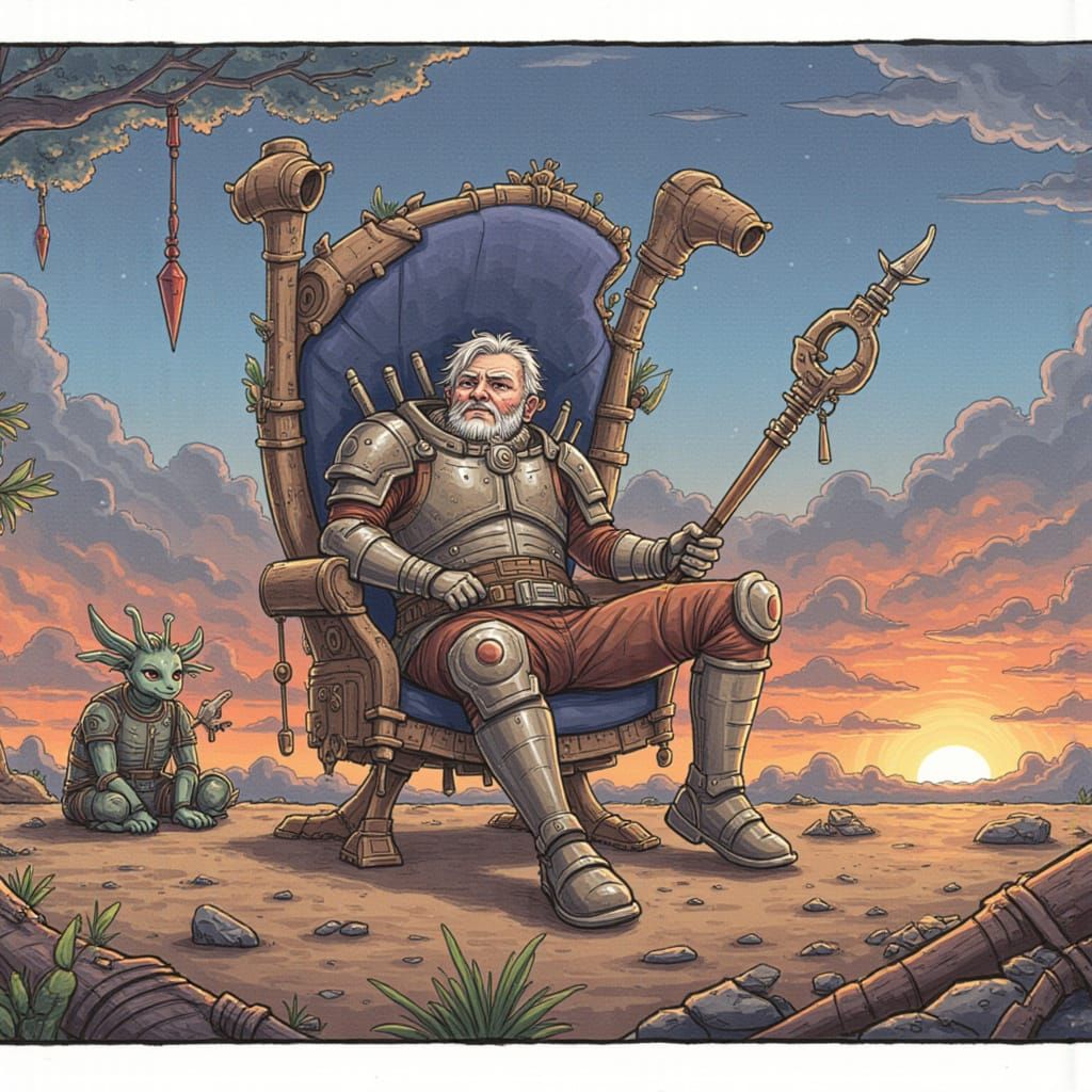 Hard Times at Sunset: A Desolate AI Artscape