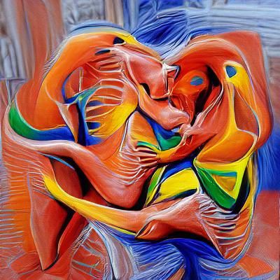 Passionate Dance: Souls United in Cubist Style