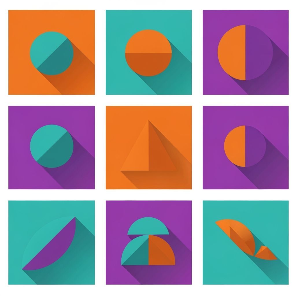 Abstract Geometric Shapes on Tiles, Modern Design