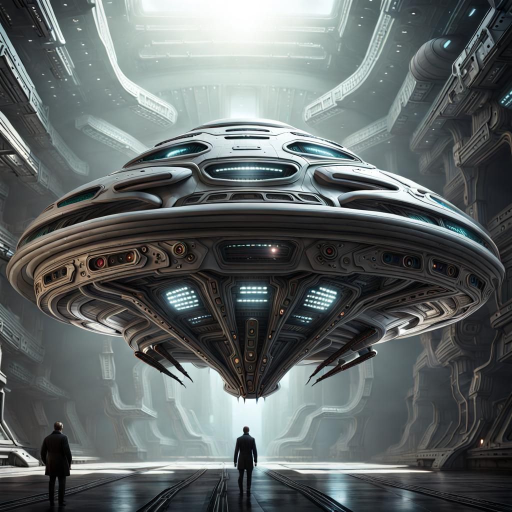 Futuristic Alien Cyborg Spaceship Design