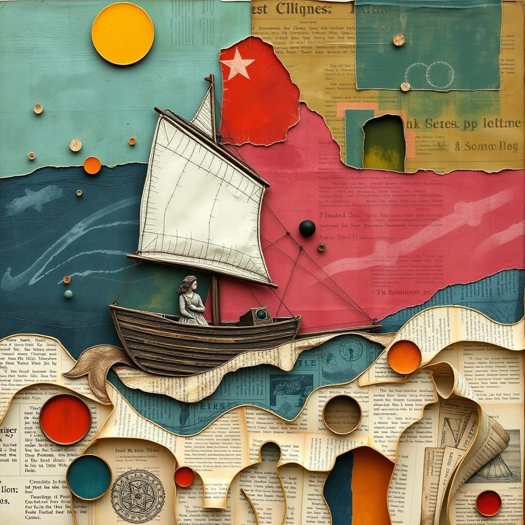 Ethereal Sailor in a Whimsical Seascape