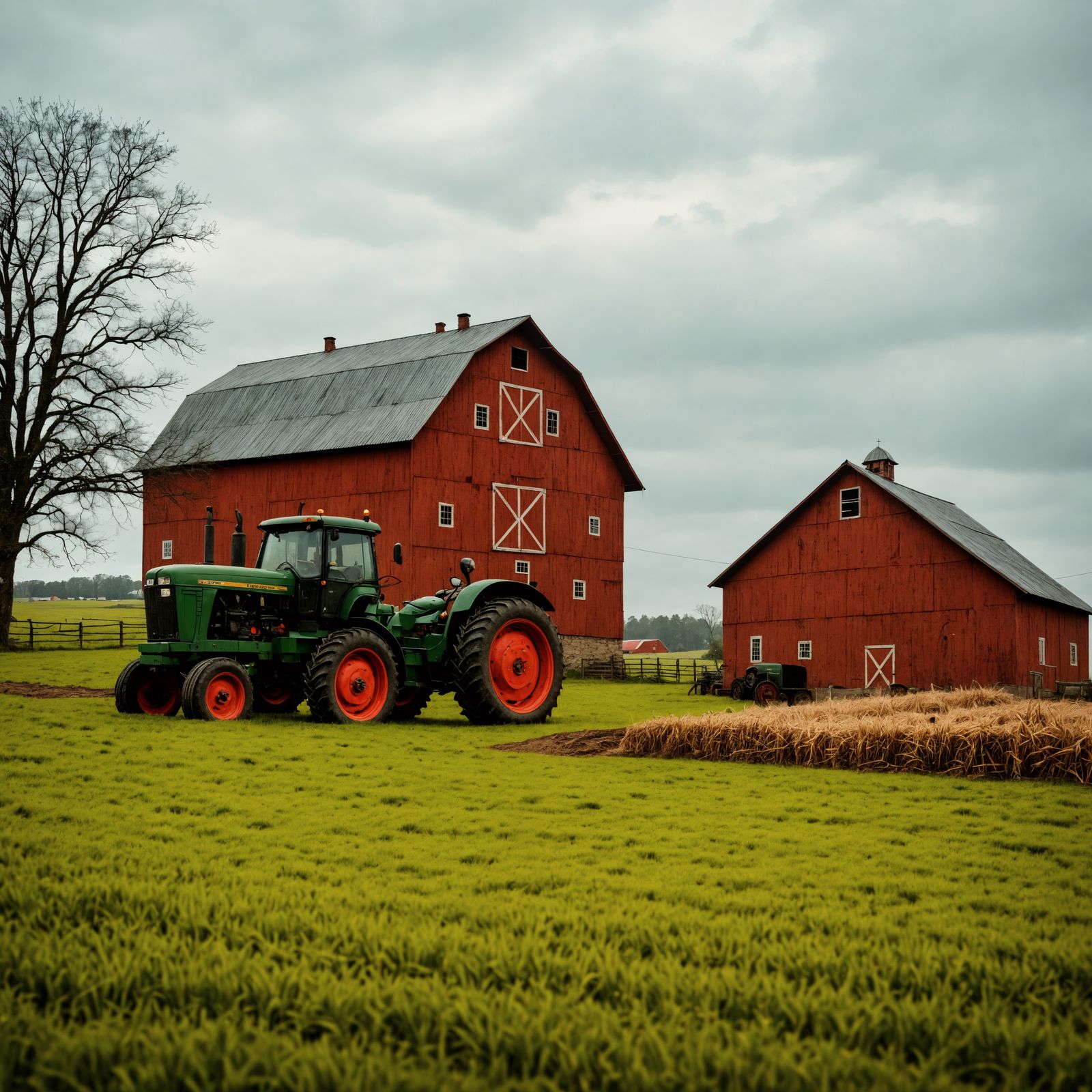 Farm Landscape in Hyperrealistic HDR Style