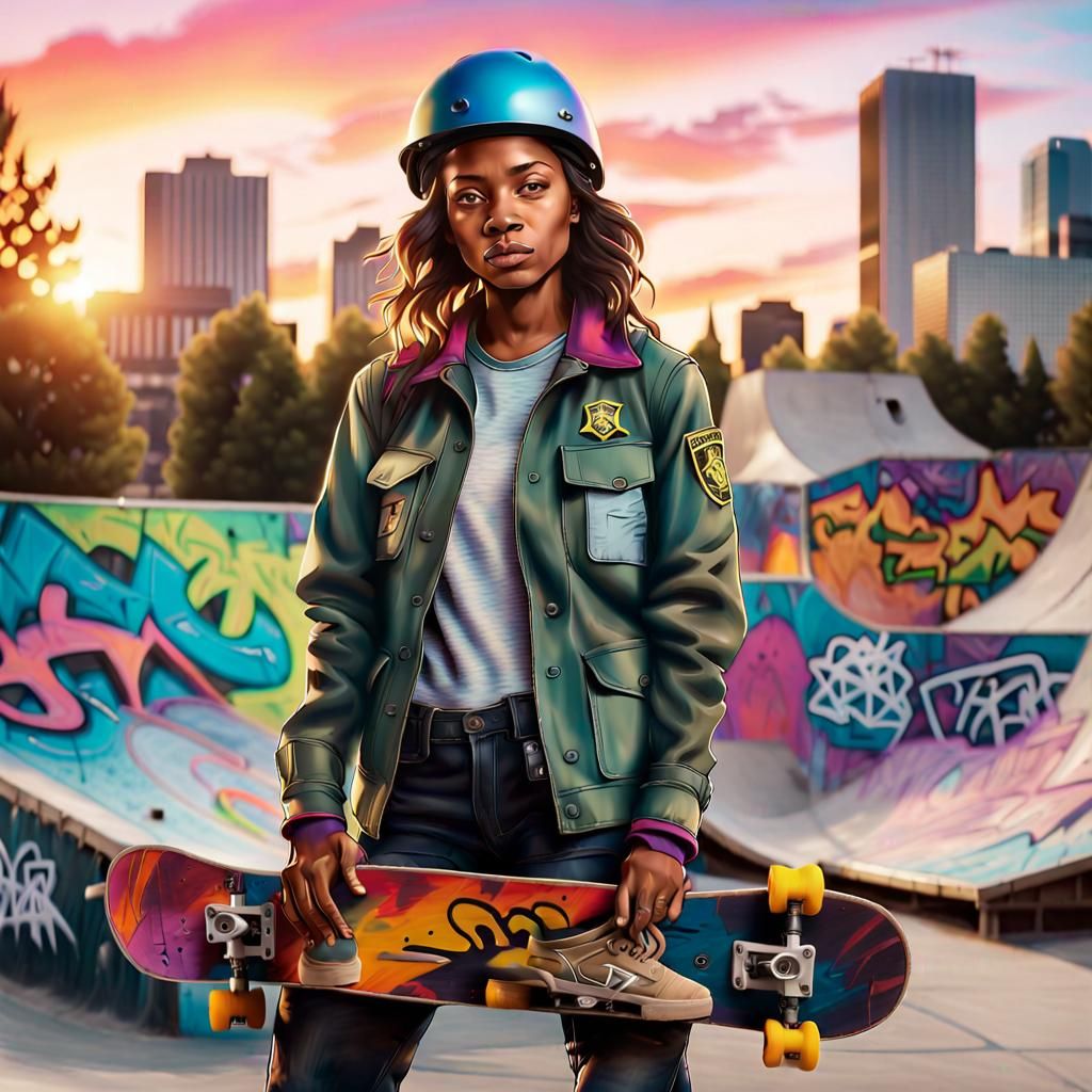 Urban Skate Park Ranger Concept Art