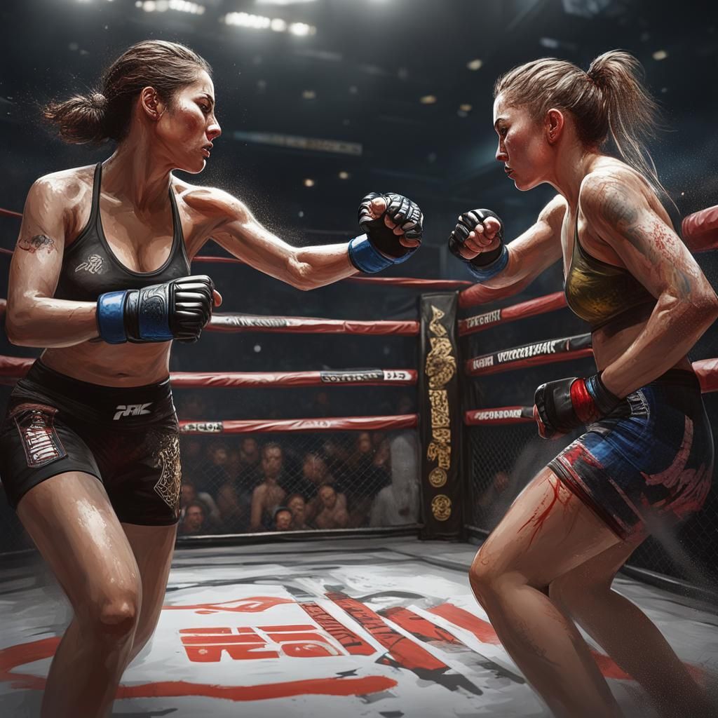 Epic MMA Tournament Showdown in Hyperrealistic Style