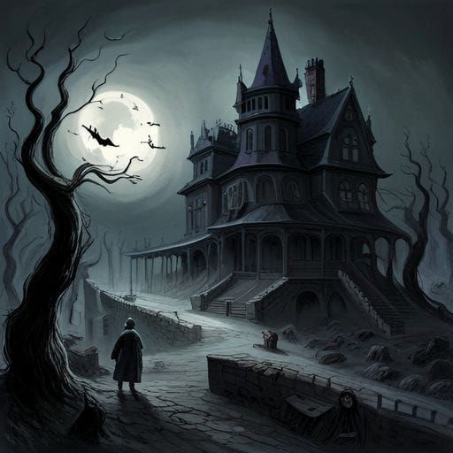 Classic AI-Generated Haunted House