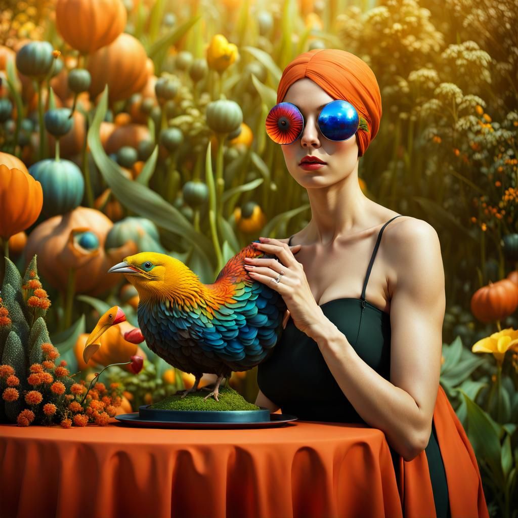 Surreal Garden of Delights: Digital Art in Art Deco Style