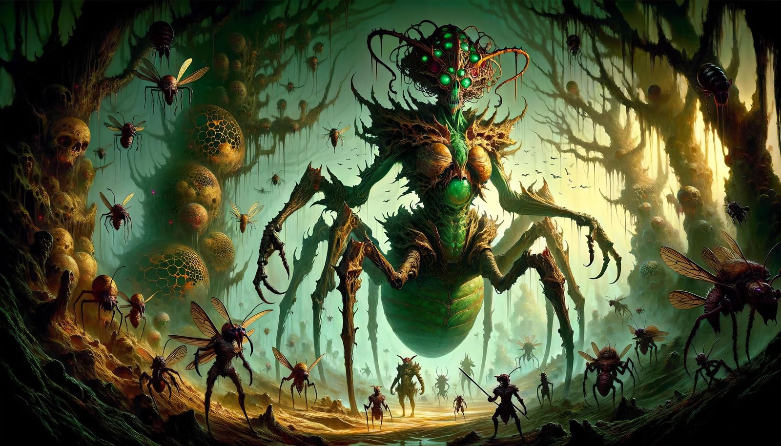 Colossal Demonhive Queen: Insect and Humanoid Fusion