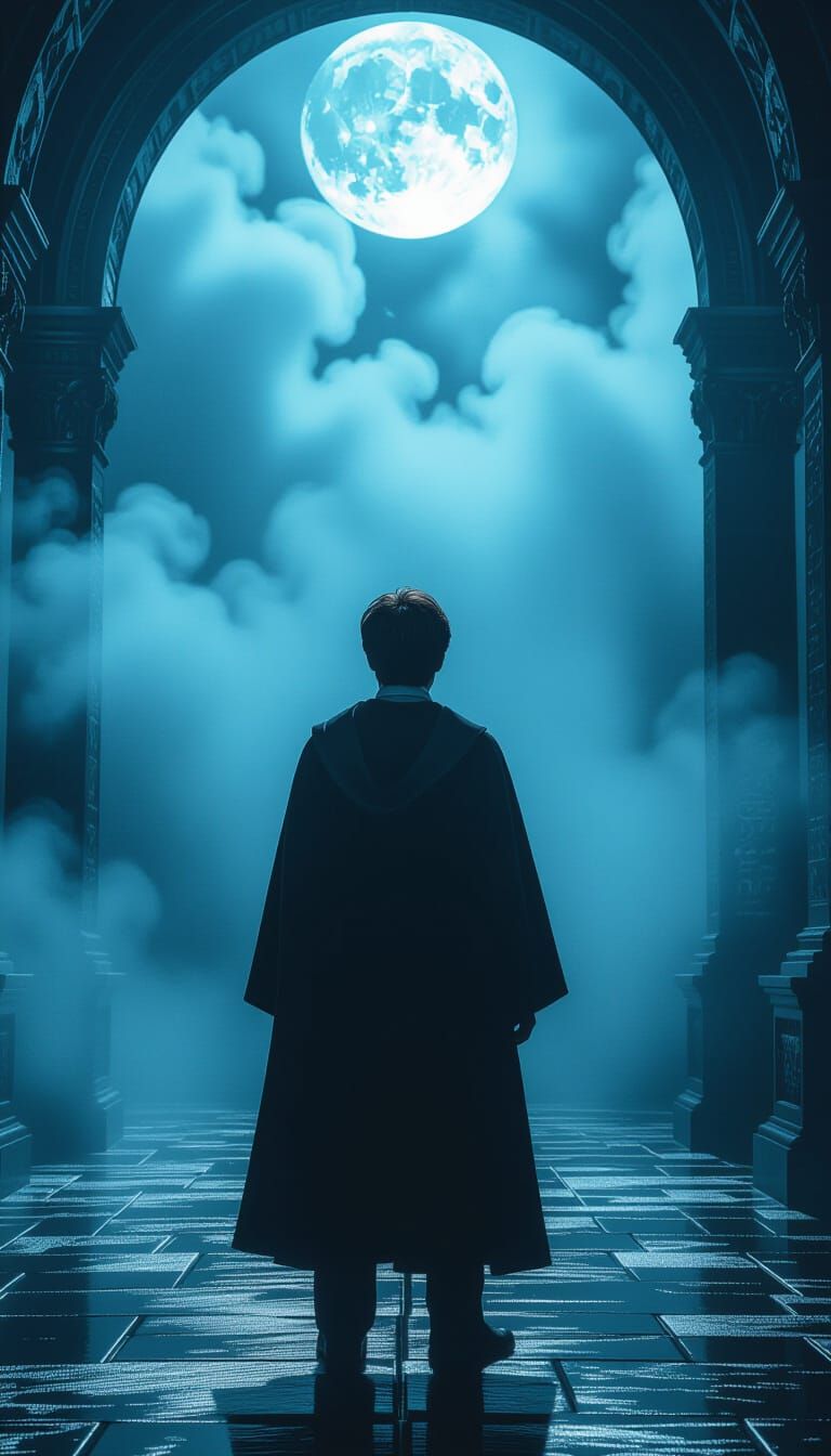 Harry Potter in Xanadu: Dark Fantasy Cinematic Scene