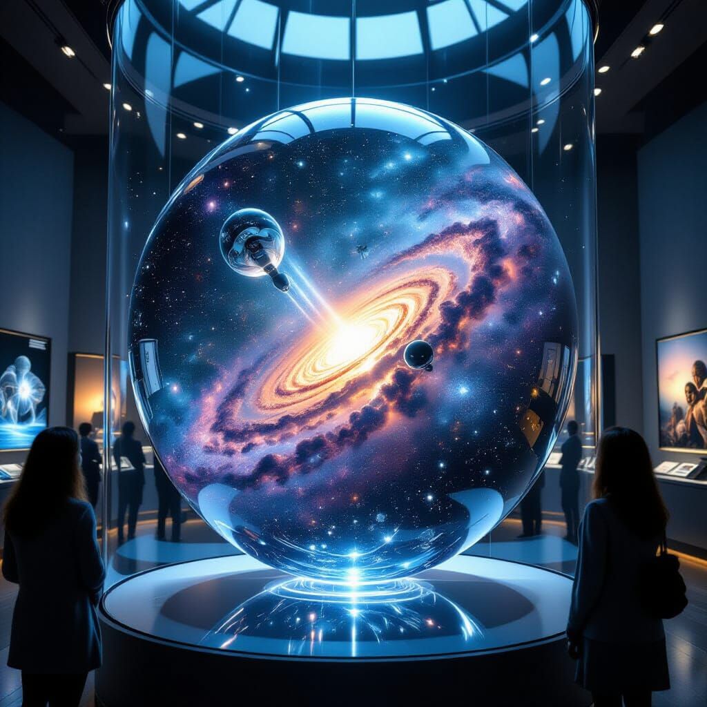 Galaxy in Glass: Hyperrealistic Museum Display