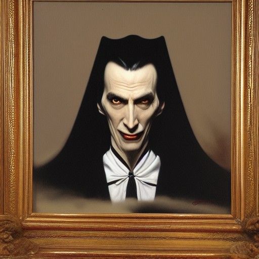Count Dracula Portrait in Oil Painting Style