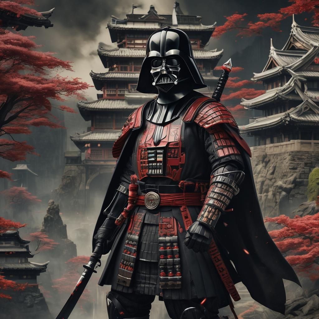 Darth Vader Samurai in Futuristic Castle