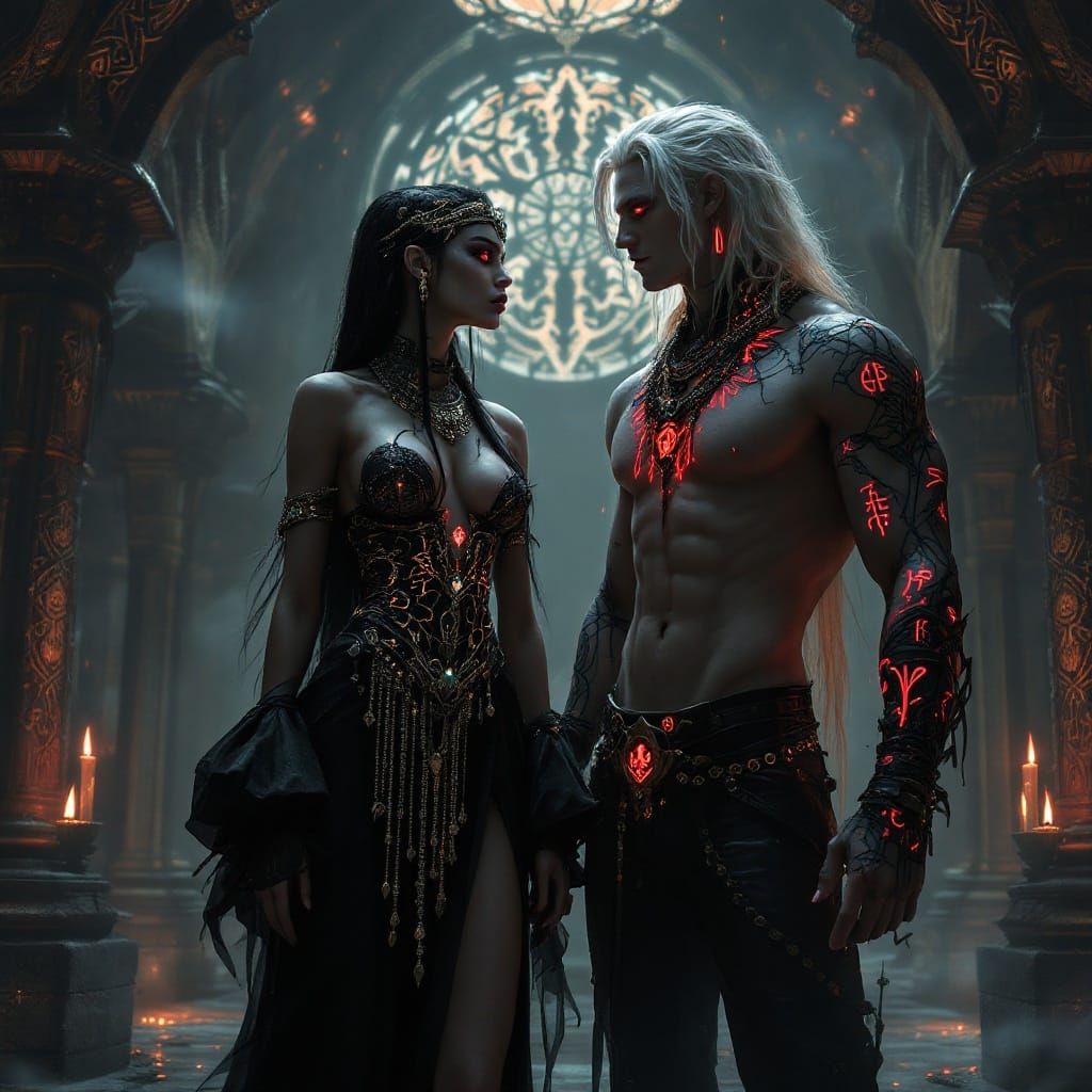 Goth Vampire Queen Akasha and LeStat in Immersive Dungeon Ba...