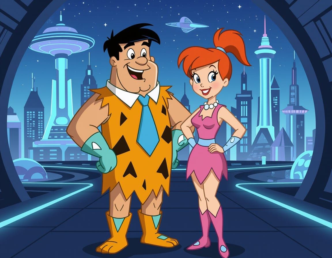 The Flintstones Visit the Future in Retro Style