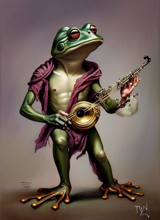 Grung Bard Portrait: Detailed 8k Fantasy Art