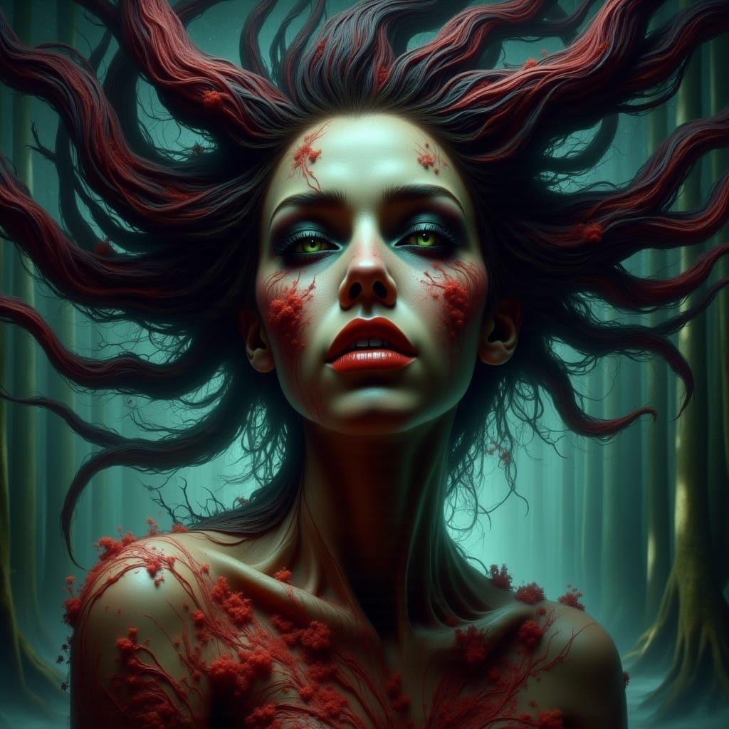 Sinister Woman in Comic Book Style